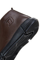 Men's Brown Leather Zippered Boots | Derimod