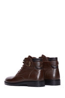 Men's Brown Leather Zippered Boots | Derimod