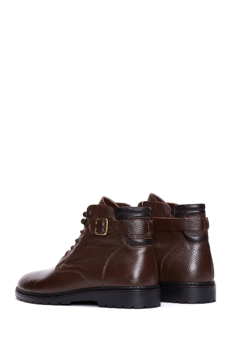 Men's Brown Leather Zippered Boots