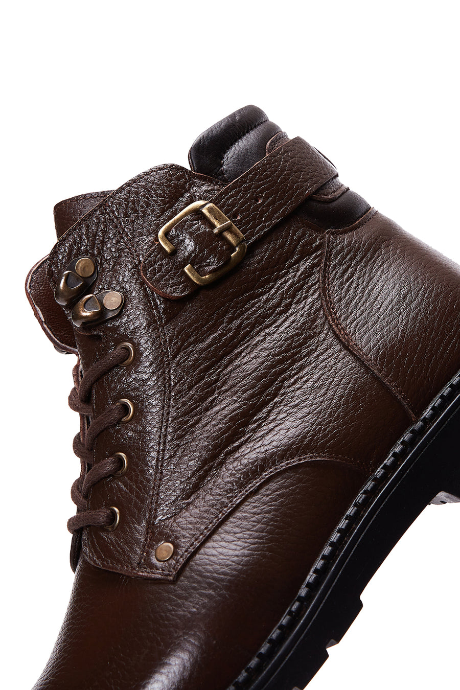 Men's Brown Leather Zippered Boots