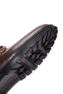 Men's Brown Leather Zippered Boots | Derimod