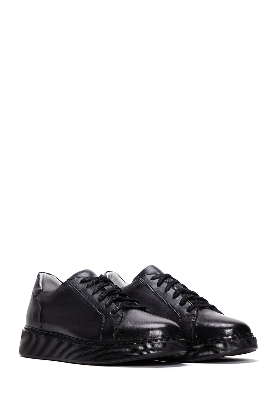 Erkek Siyah Deri Casual Sneaker