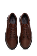 Erkek Kahverengi Deri Casual Sneaker | Derimod