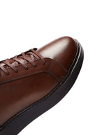 Erkek Kahverengi Deri Casual Sneaker | Derimod