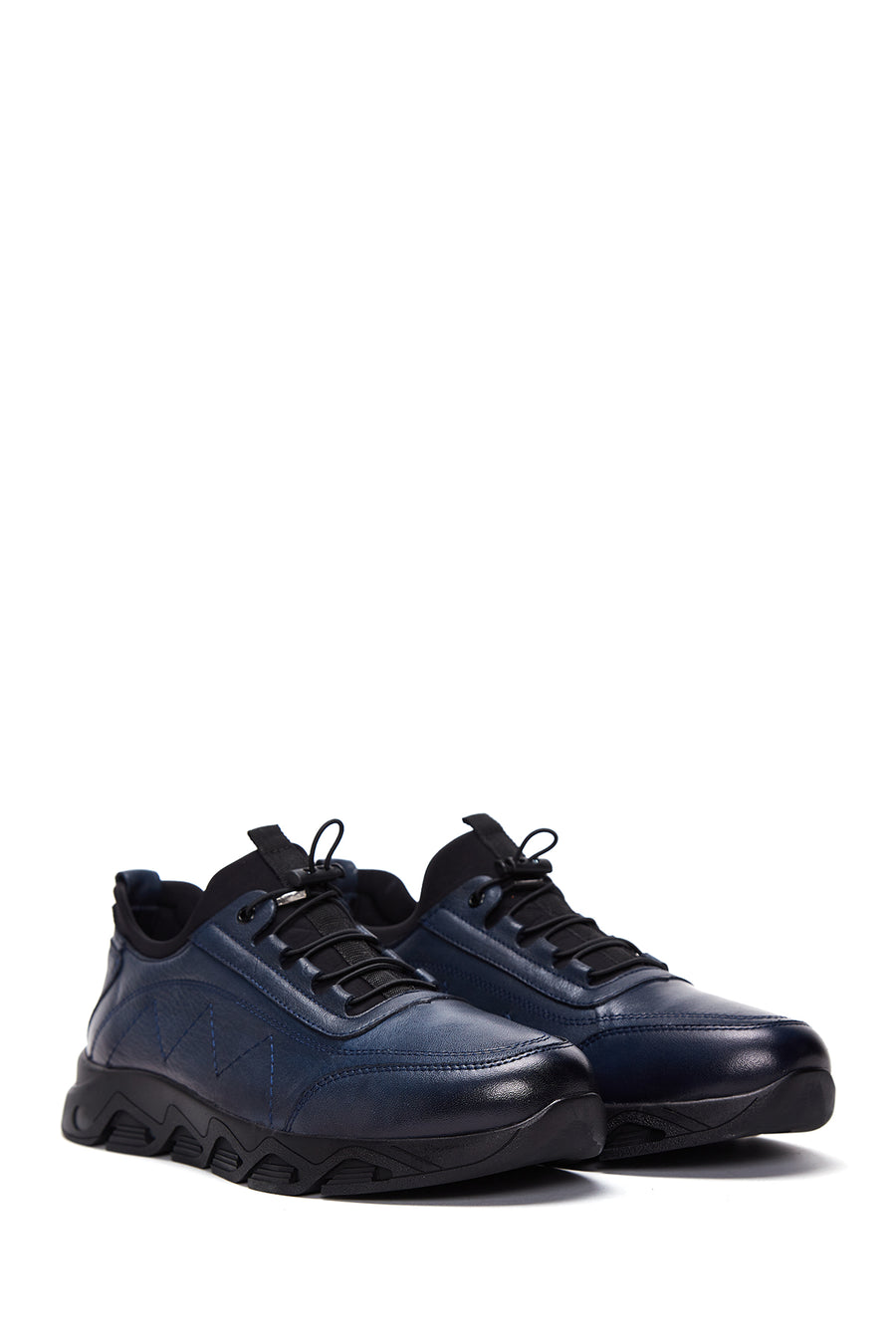 Men's Navy Blue Leather Casual Shoes