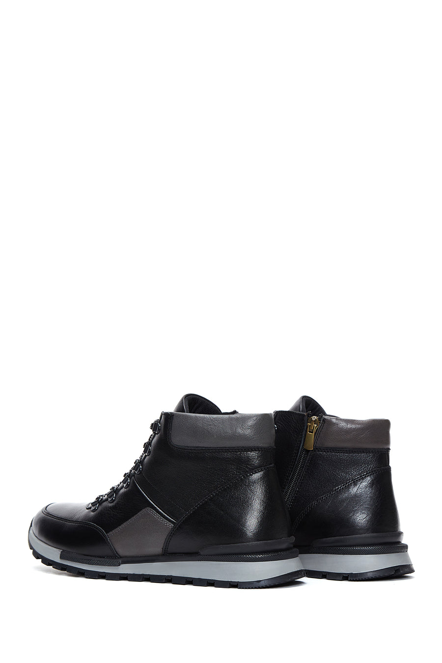 Men's Black Leather Casual Boots