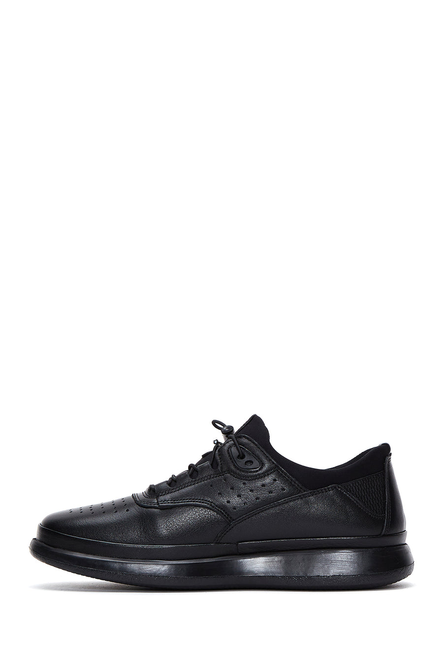 Men's Black Leather Casual Sneaker