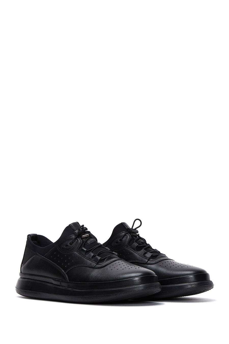 Men's Black Leather Casual Sneaker
