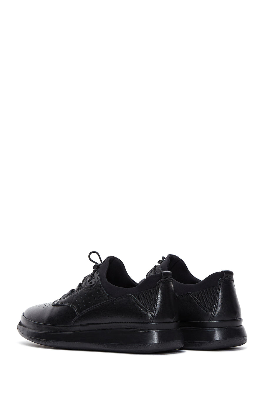 Men's Black Leather Casual Sneaker
