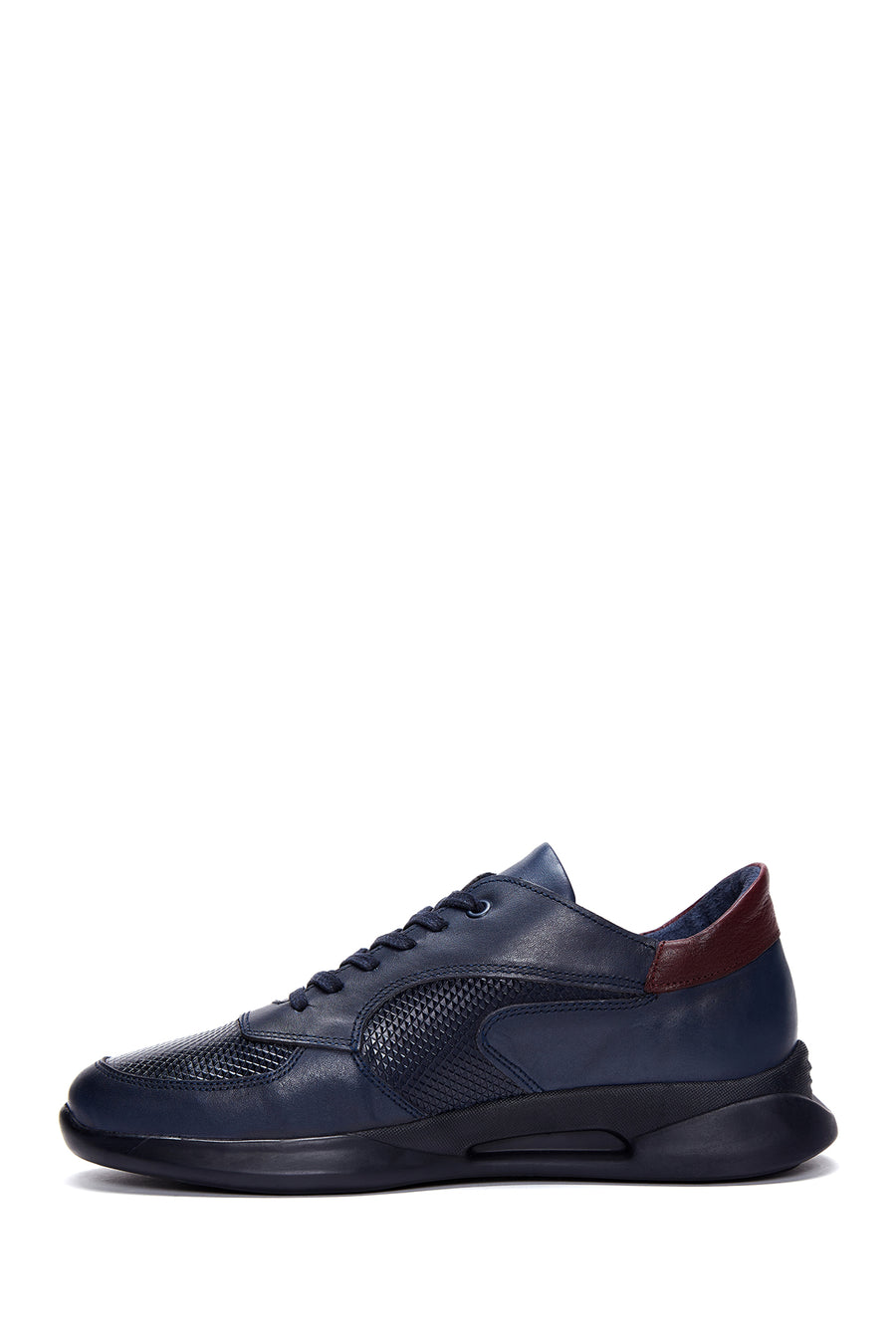Erkek Lacivert Deri Sneaker