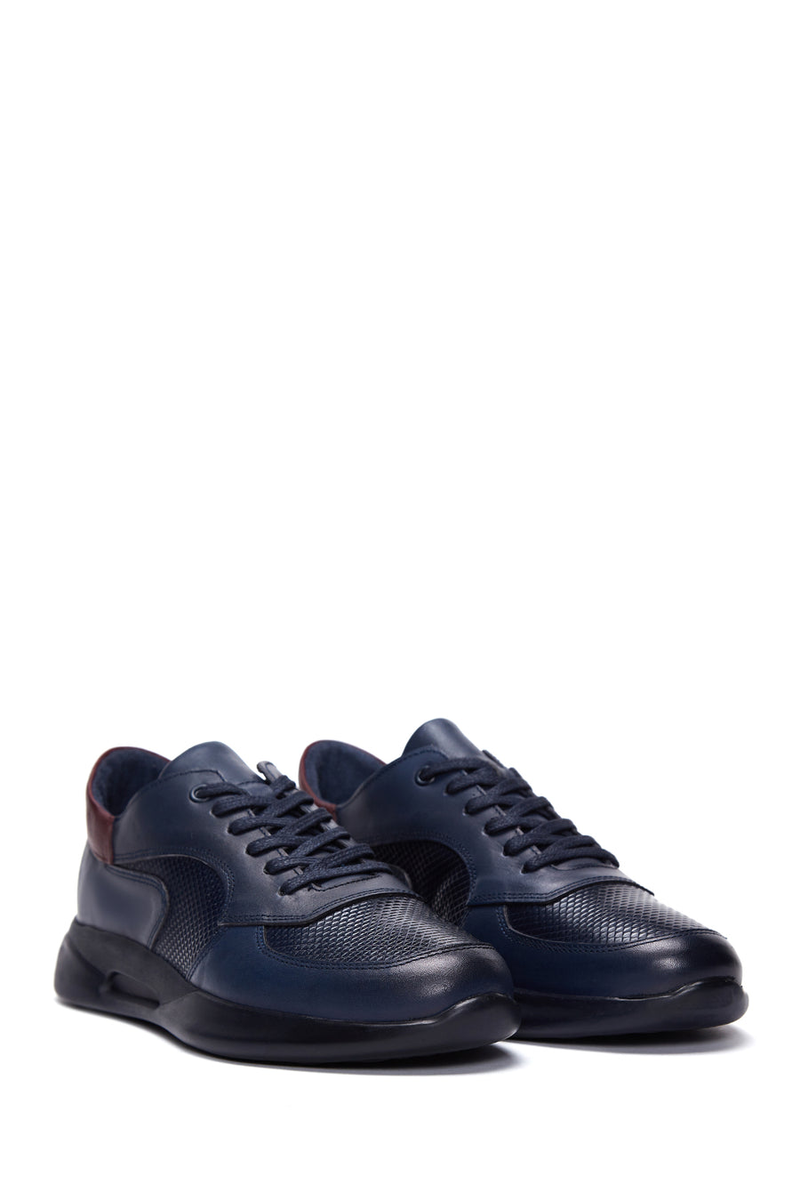Erkek Lacivert Deri Sneaker