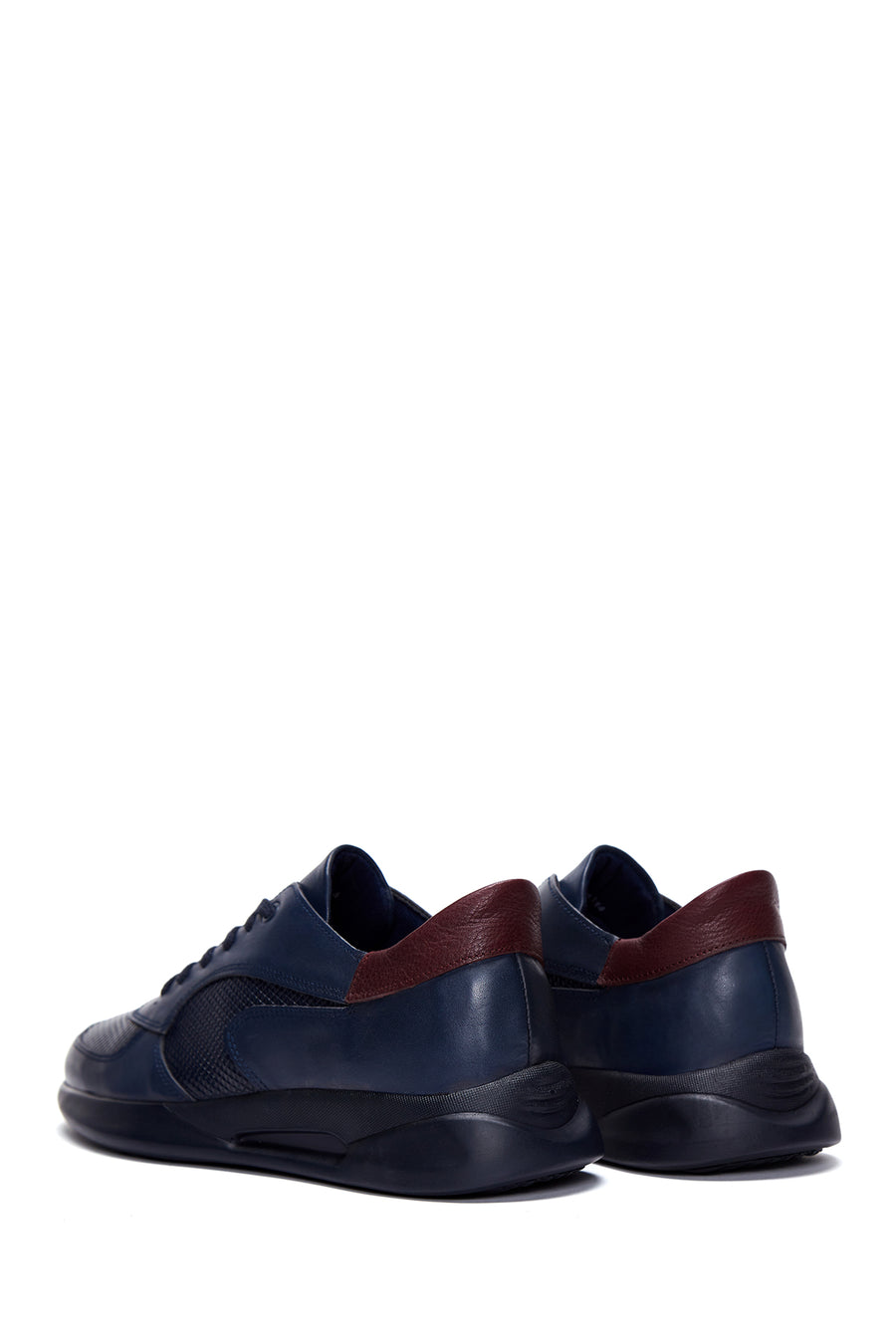 Erkek Lacivert Deri Sneaker