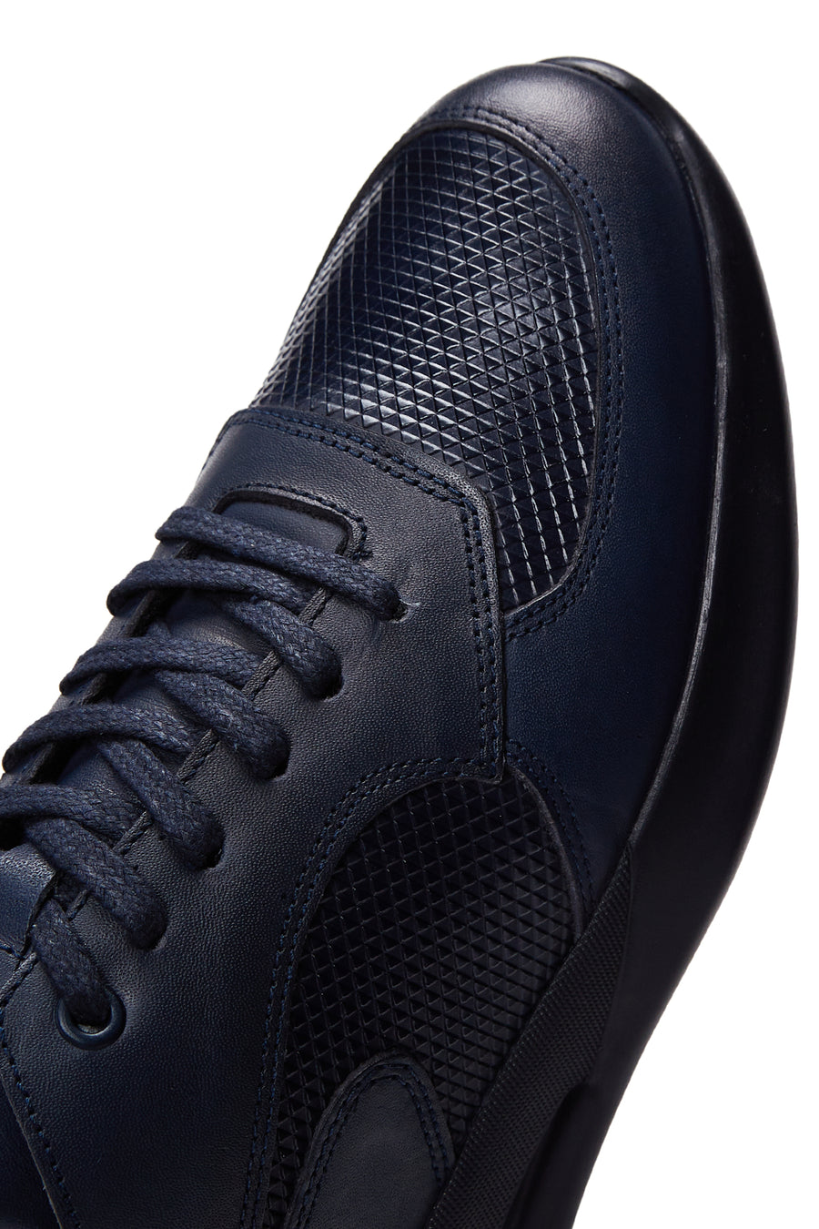 Erkek Lacivert Deri Sneaker