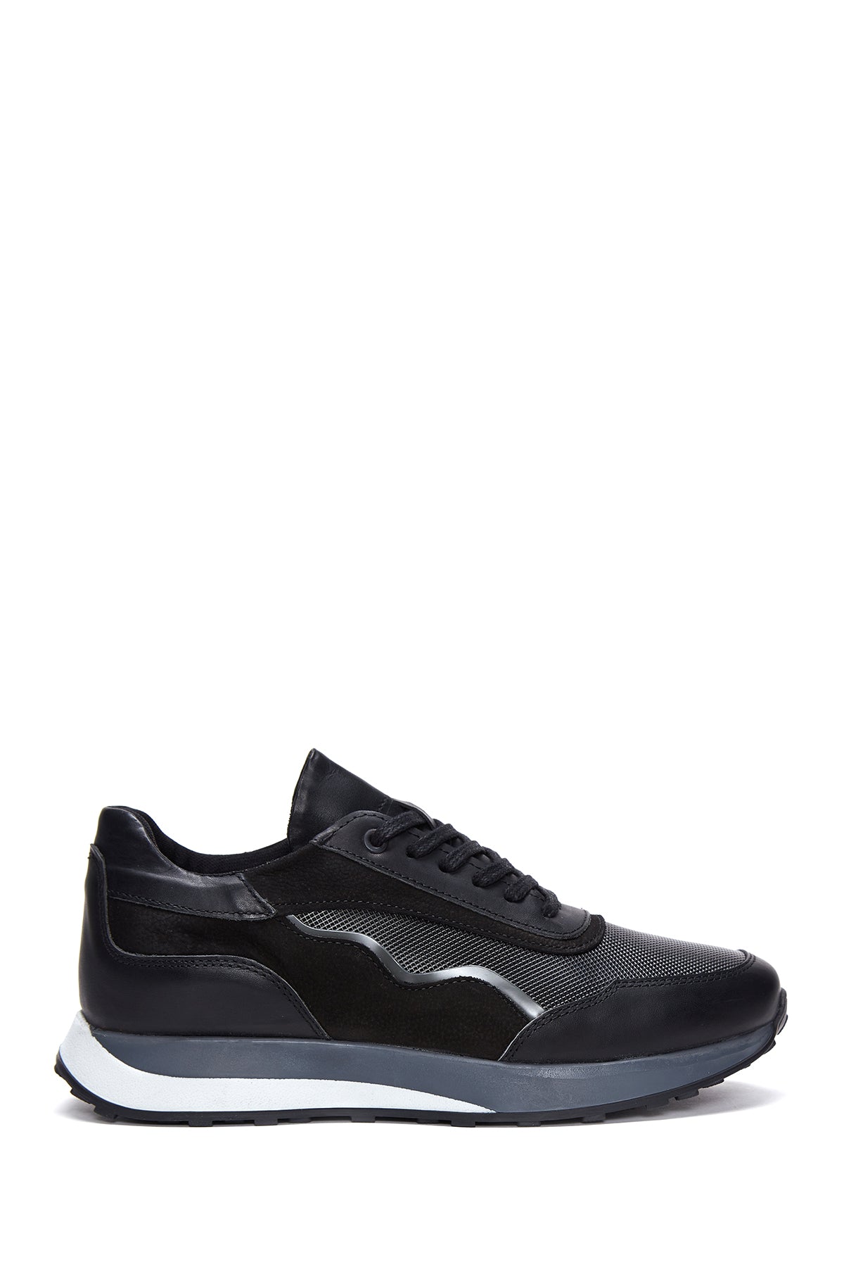 Erkek Siyah Deri Detaylı Sneaker 22WFD694214 | Derimod