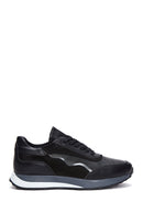 Erkek Siyah Deri Detaylı Sneaker | Derimod