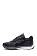Erkek Siyah Deri Detaylı Sneaker | Derimod