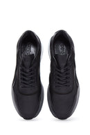 Erkek Siyah Deri Detaylı Sneaker | Derimod