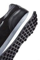Erkek Siyah Deri Detaylı Sneaker | Derimod