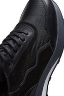 Erkek Siyah Deri Detaylı Sneaker | Derimod