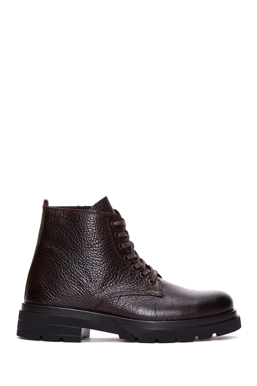 Men's Brown Leather Zippered Boots 22WFD6949FT | Derimod