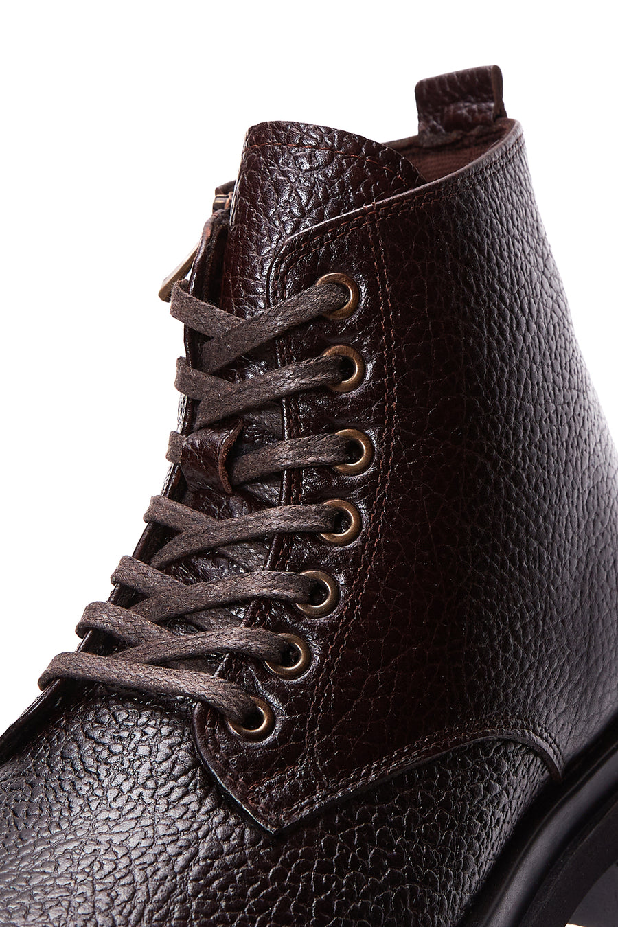 Men's Brown Leather Zippered Boots