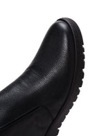 Men's Black Leather Zippered Casual Boots | Derimod