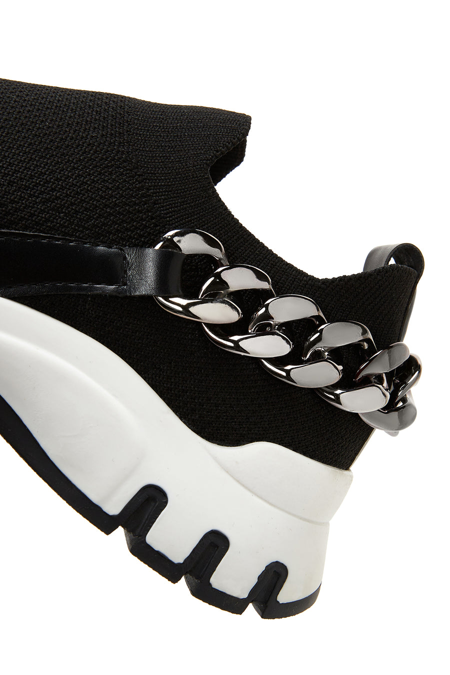 Kadın Siyah Kalın Tabanlı Zincirli Sneaker