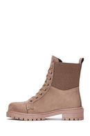 Women's Beige Suede Leather Boots | Derimod
