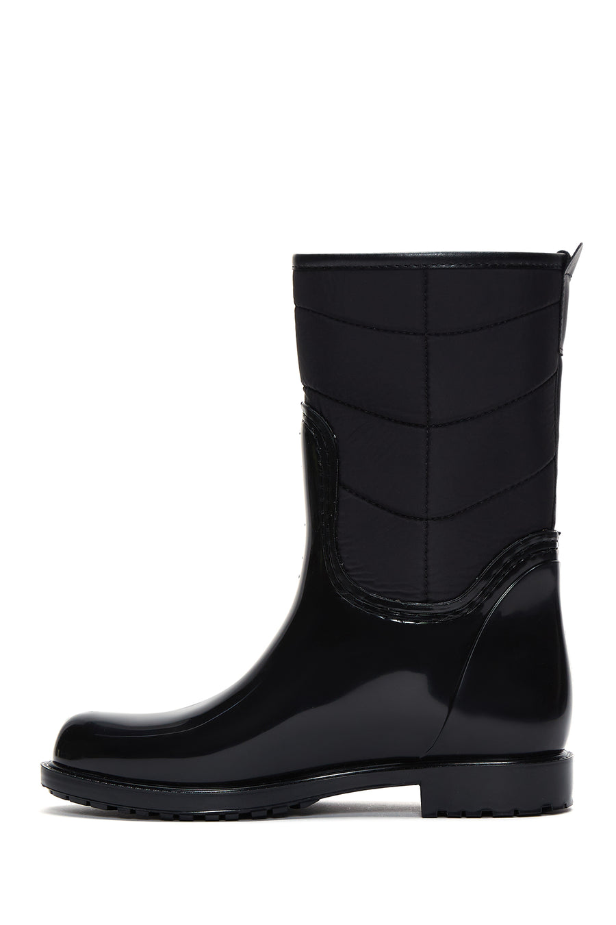 Women's Black Patent Leather Rain Boots