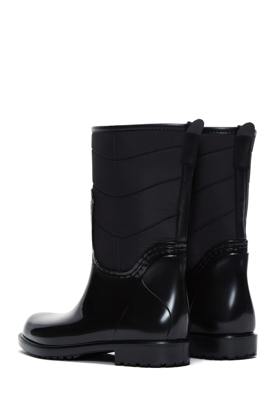 Women's Black Patent Leather Rain Boots