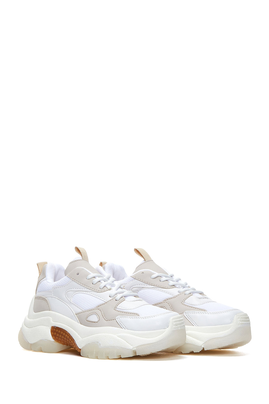 Kadın Bej Kalın Tabanlı Sneaker