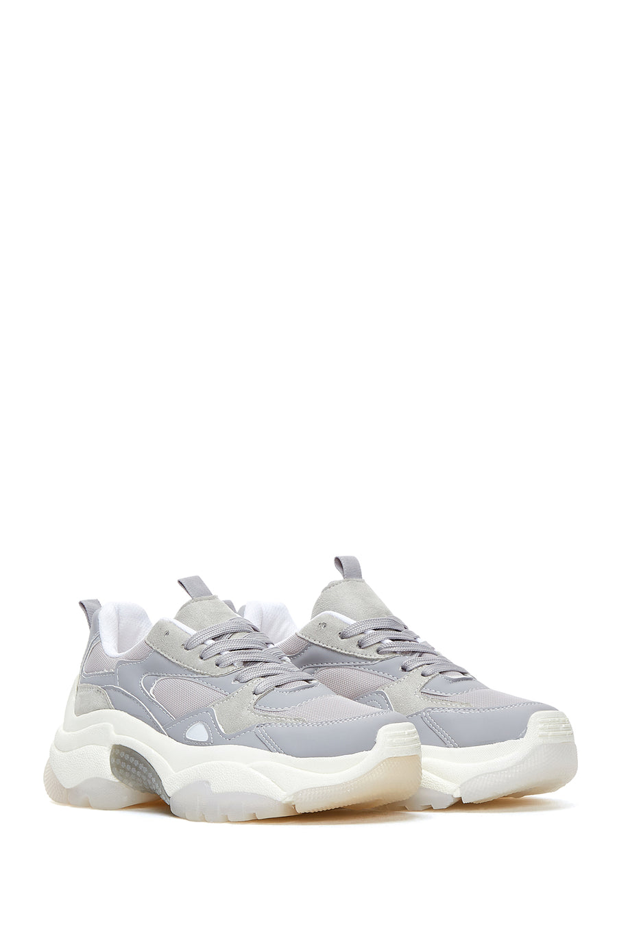 Kadın Gri Kalın Tabanlı Sneaker