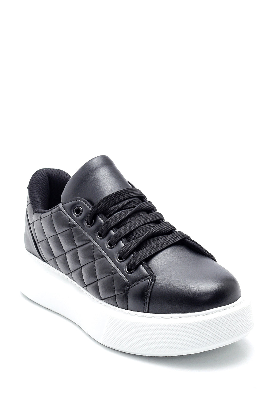 Kadın Sİyah Kalın Tabanlı Kapitone Sneaker