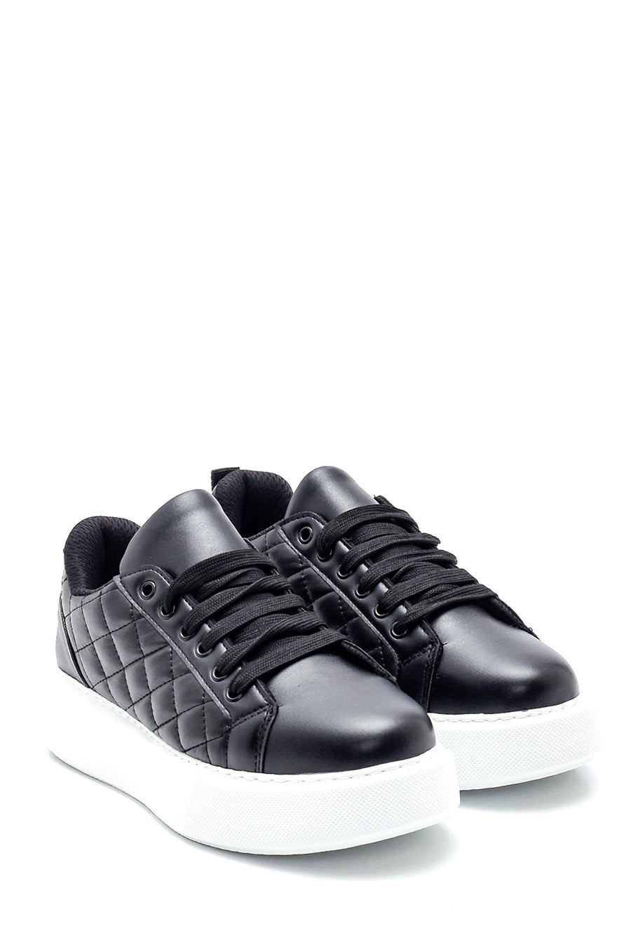 Kadın Sİyah Kalın Tabanlı Kapitone Sneaker