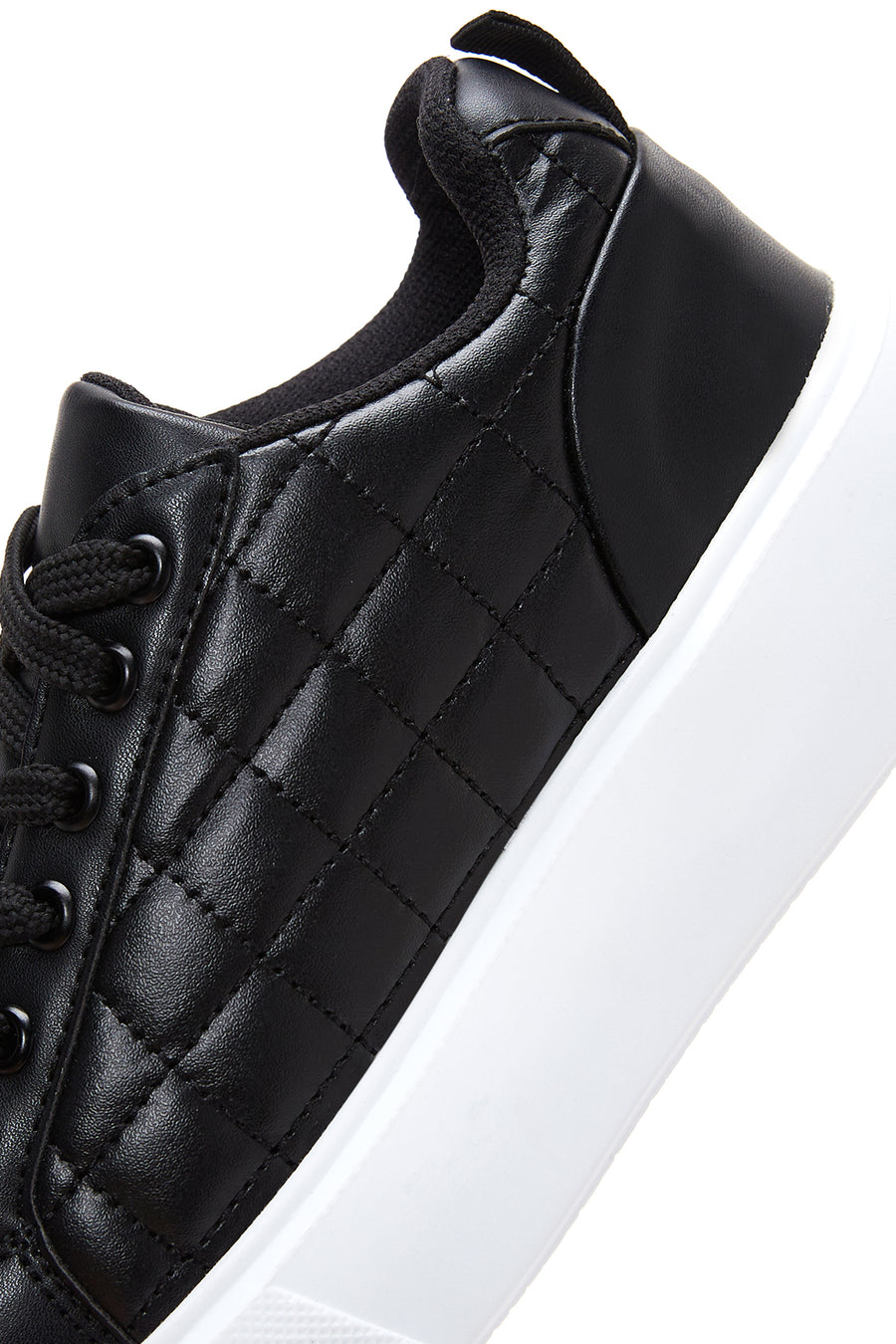 Kadın Sİyah Kalın Tabanlı Kapitone Sneaker