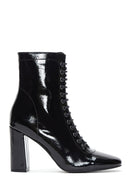 Women's High Heeled Classic Patent Leather Boots | Derimod