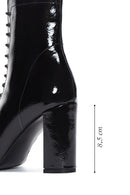 Women's High Heeled Classic Patent Leather Boots | Derimod