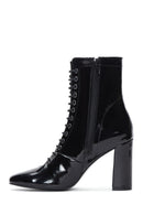 Women's High Heeled Classic Patent Leather Boots | Derimod