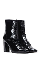 Women's High Heeled Classic Patent Leather Boots | Derimod