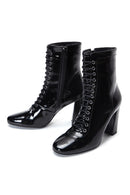 Women's High Heeled Classic Patent Leather Boots | Derimod