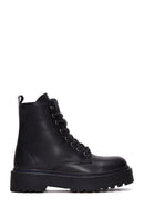 Women's Black Zippered Boots Flat Boots | Derimod