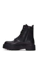 Women's Black Zippered Boots Flat Boots | Derimod