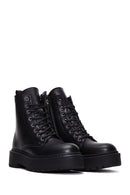 Women's Black Zippered Boots Flat Boots | Derimod