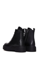 Women's Black Zippered Boots Flat Boots | Derimod