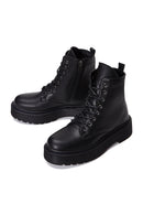 Women's Black Zippered Boots Flat Boots | Derimod