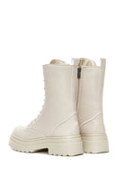 Kadın Krem Fermuarlı Postal Bot | Derimod