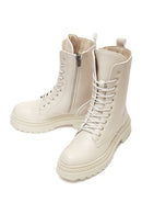 Kadın Krem Fermuarlı Postal Bot | Derimod