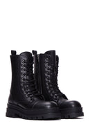 Women's Black Zippered Classic Boots | Derimod