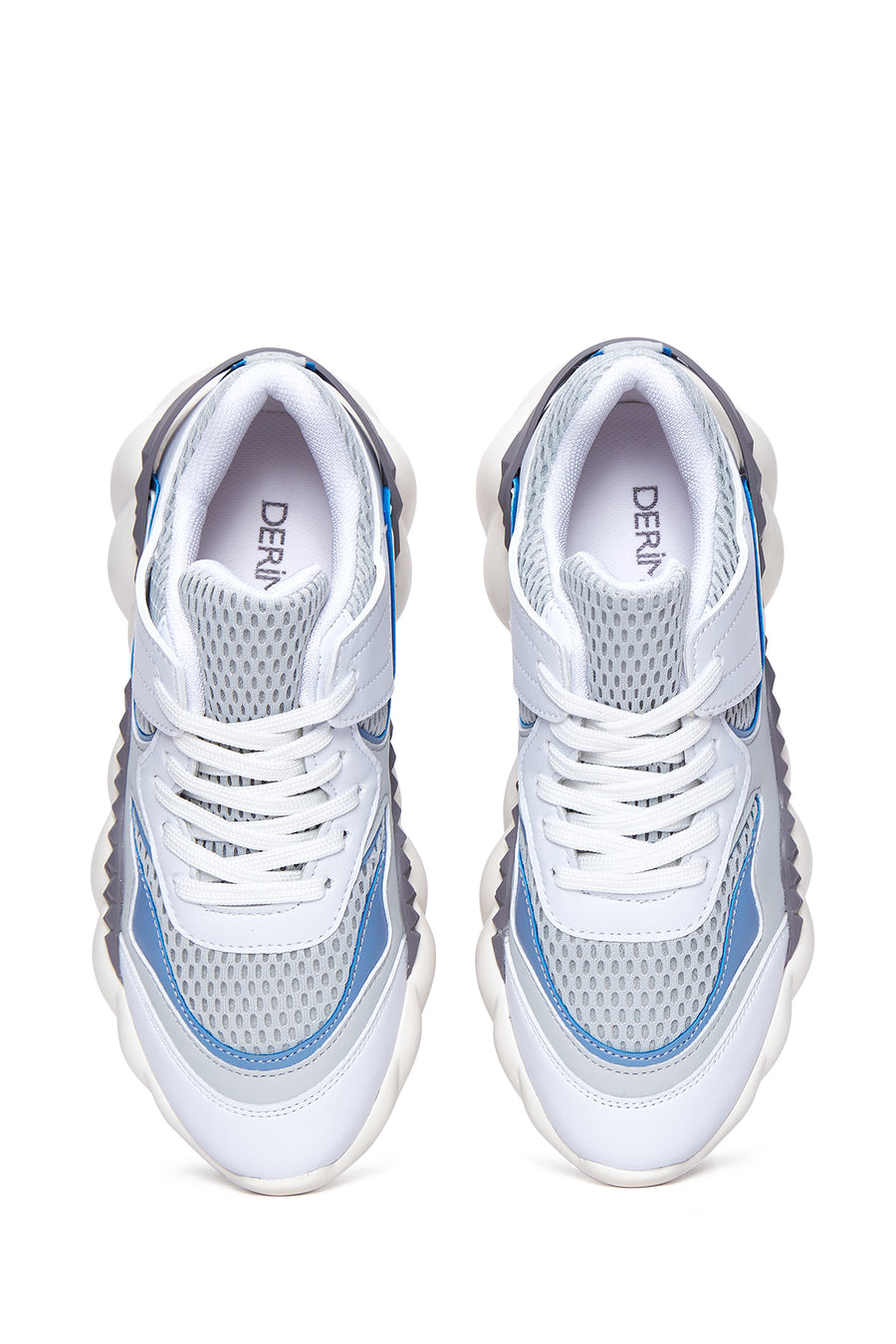 Kadın Mavi Beyaz  Kalın Tabanlı Sneaker