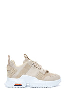 Women's Beige High Sole Sneaker | Derimod